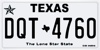 TX license plate DQT4760