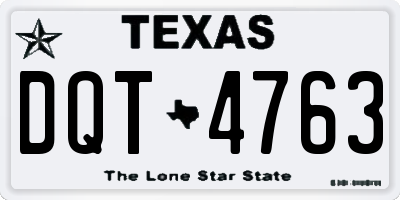 TX license plate DQT4763