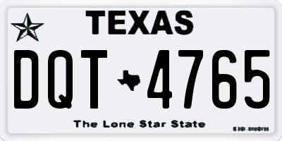 TX license plate DQT4765
