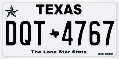 TX license plate DQT4767