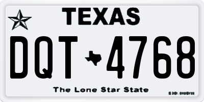 TX license plate DQT4768
