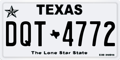 TX license plate DQT4772