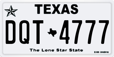 TX license plate DQT4777