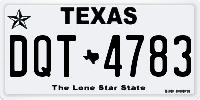 TX license plate DQT4783