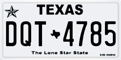 TX license plate DQT4785