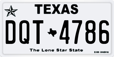 TX license plate DQT4786