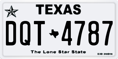 TX license plate DQT4787