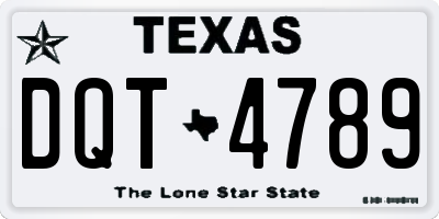 TX license plate DQT4789