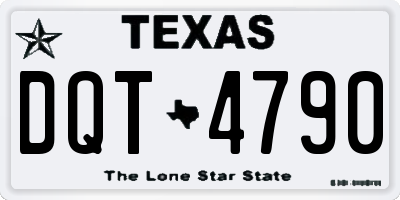 TX license plate DQT4790