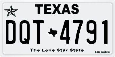 TX license plate DQT4791