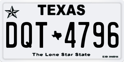 TX license plate DQT4796