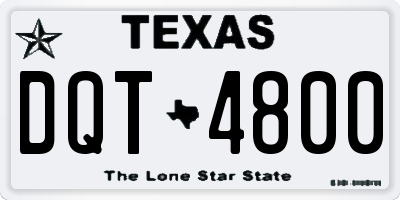 TX license plate DQT4800