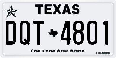TX license plate DQT4801