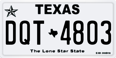 TX license plate DQT4803
