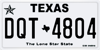 TX license plate DQT4804