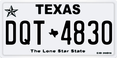 TX license plate DQT4830