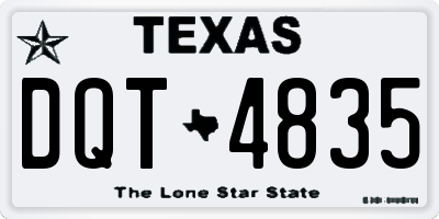 TX license plate DQT4835