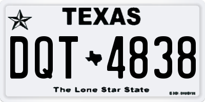 TX license plate DQT4838