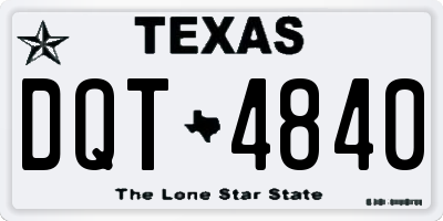 TX license plate DQT4840