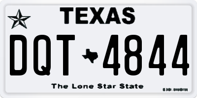 TX license plate DQT4844