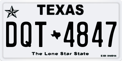 TX license plate DQT4847
