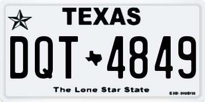TX license plate DQT4849