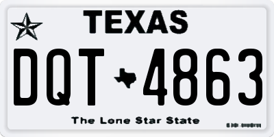 TX license plate DQT4863