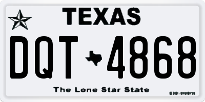 TX license plate DQT4868