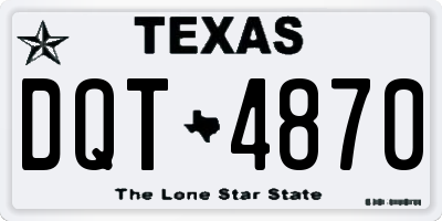 TX license plate DQT4870