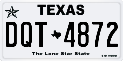 TX license plate DQT4872