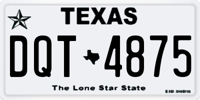 TX license plate DQT4875