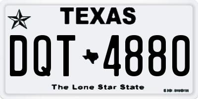 TX license plate DQT4880