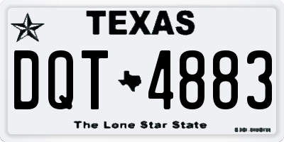 TX license plate DQT4883