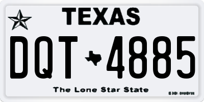 TX license plate DQT4885