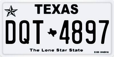TX license plate DQT4897