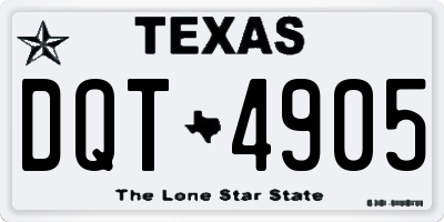 TX license plate DQT4905