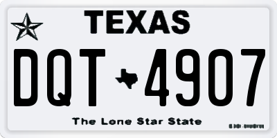 TX license plate DQT4907