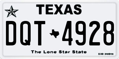TX license plate DQT4928