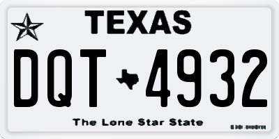TX license plate DQT4932