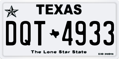 TX license plate DQT4933