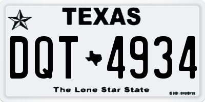TX license plate DQT4934