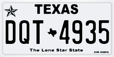 TX license plate DQT4935