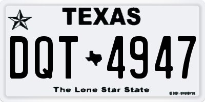 TX license plate DQT4947
