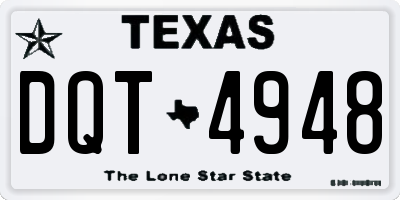 TX license plate DQT4948