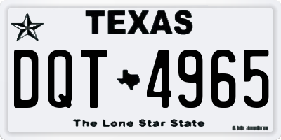 TX license plate DQT4965