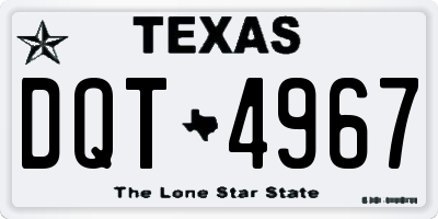 TX license plate DQT4967