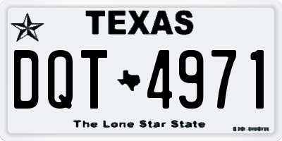 TX license plate DQT4971