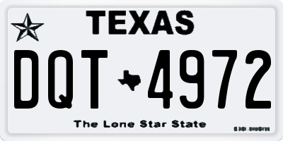 TX license plate DQT4972