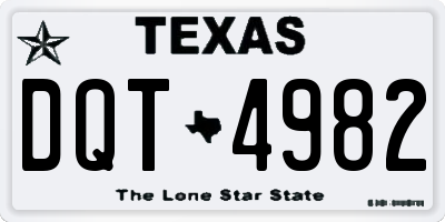 TX license plate DQT4982