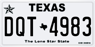 TX license plate DQT4983